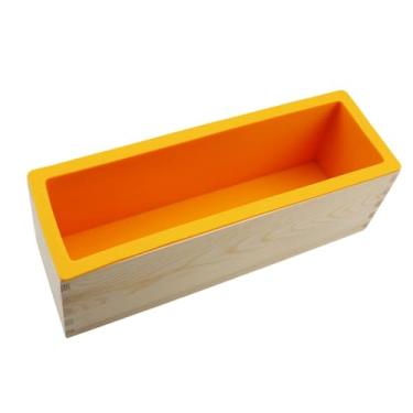 Imagem de Fancyes Molde de sabonete retangular de silicone flexível, suprimentos versáteis para artesanato, ferramenta caseira para e pão de geleia, Laranja