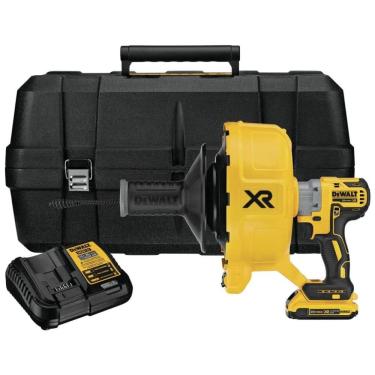 Imagem de Kit Desentupidor de Canos com Bateria 20V MAX, Carregador, Maleta de Transporte, DEWALT DCD200D1, Amarelo