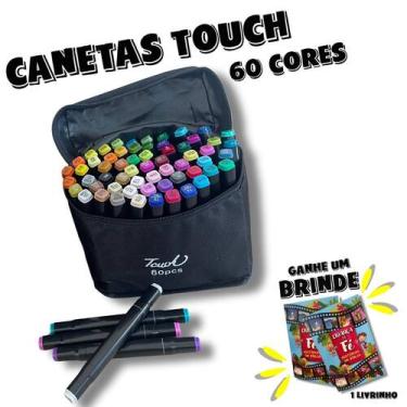 Imagem de Kit 60 Cores De Canetinhas Touch Pontas Duplas Livro infantil Ilustrad
