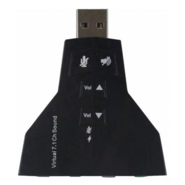 Imagem de Placa De Som Usb Adaptador Áudio 7.1 Com P2 Pc Notebook