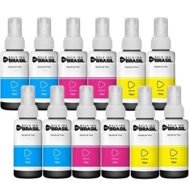Imagem de Kit 12 Tintas Para Epson T664 L355 L365 L395 L455 L1300 L110 - Bulk In