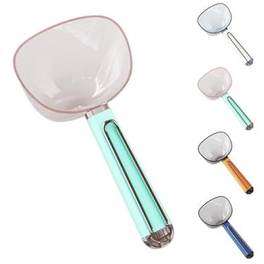 Imagem de Colher medidora de plástico transparente de 170 g – Colher de cozinha multiuso para farinha, arroz, pó, especiarias, café e assar (durável e leve, azul claro)