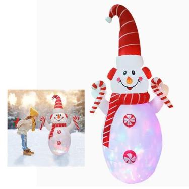 Imagem de Boneco de Neve Inflavel Natal Natalino Grande Iluminado Festa Decoraça