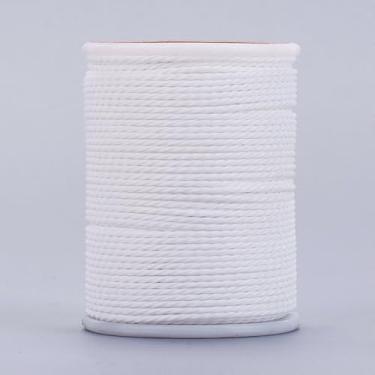 Imagem de Cordão torcido encerado redondo de 1 mm, 12 metros, fio de poliéster encerado, corda para pulseiras trançadas faça você mesmo, colar de joias, artesanato de costura de macramê, branco