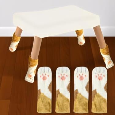 Imagem de 4 peças de capas de perna de cadeira de malha protetores de pé para móveis protetor de chão manga de redução de som (Mix, 11 * 3,5 * 1 cm)