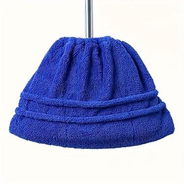 Imagem de Capa de cabeça de esfregão de microfibra multifuncional - adequada para sala de estar, quarto, banheiro, piso e móveis, azul