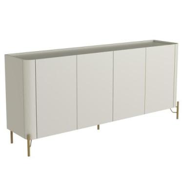Imagem de Buffet Para Sala De Jantar 4 Portas 1 Gaveta Pés Industrial Dourado Na