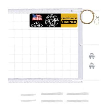 Imagem de Rede de voleibol YNSZAS Cabo de aço pesado de 9,8 m x 0,9 m