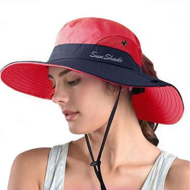 Imagem de Chapéu ZOORON Safari Sun Hat com proteção UV dobrável vermelho