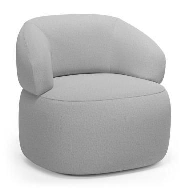 Imagem de Poltrona Orgânica Giratória Living Glee Linho Cinza - Desk Design