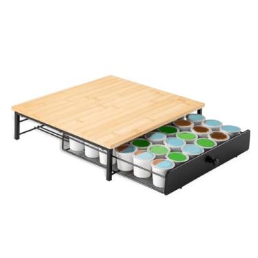 Imagem de Luocute 36 Pods Capacity Iron Coffee Pow Suports, Rack de Suporte para Gavetas de Camada única, Organizador de Armazenamento de Cápsulas de café Com Cesta Deslizante, para Escritório Em