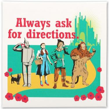 Imagem de Open Road Brands Decoração de parede em tela emoldurada The Wizard of Oz - Arte de parede divertida do Mágico de Oz para sala de cinema ou quarto