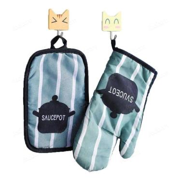 Imagem de 2X Kit Luva Termica Forno Com Descanso De Panela Cozinha Fog