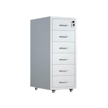 Imagem de Armário de Arquivos Armário de arquivo escritório gaveta aço laminado a frio espessado armazenamento grande capacidade organização dados multifuncional com fechaduras(Branco)
