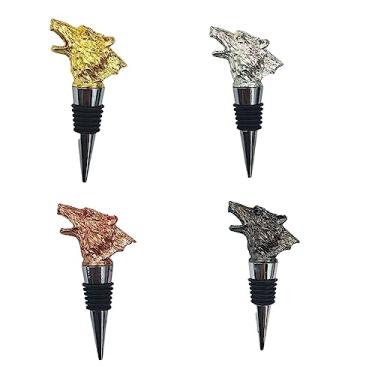Imagem de Rolhas de vinho em forma de lobo para garrafas de vinho de silicone reutilizável tampa de saída de vinho tampa de garrafa seladora de garrafa rolhas acessórios de vinho fofos divertidos para manter o