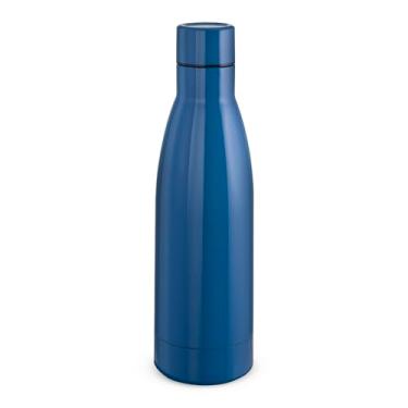 Imagem de Garrafa Térmica Inox 450ml com Parede Dupla Isolada a Vácuo – Tampa Rosqueável Inox com Vedação em Silicone – Conserva Quente por 8h e Frio por 12h – Acabamento Brilhante Premium (Azul)