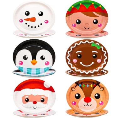 Imagem de ceiba tree Pratos de papel ovais de Natal, travessas, descartáveis, 25 x 30 cm, grande, resistente, 24 peças, artigos de festa de Natal, decorações de mesa de jantar