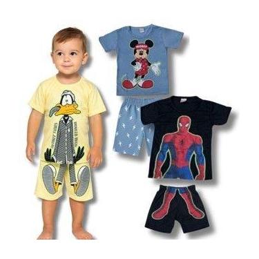 Imagem de Kit com 4 peças 2 Conjuntos Pijama Brilha no escuro Manga curta Infant