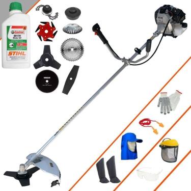Imagem de Roçadeira Tbc43h + 6 Facas + Escova + Epi + Óleo Stihl 2t