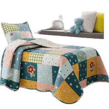 Imagem de Kit Cobre Leito Colcha Bouti Solteiro Infantil 2 Peças - Margarida - 100% Poliéster