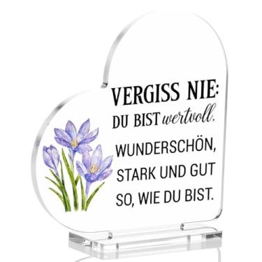 Imagem de Presentes inspiradores para mulheres placa de coração acrílica positiva presentes motivacionais para amigas trabalho besties filha irmã