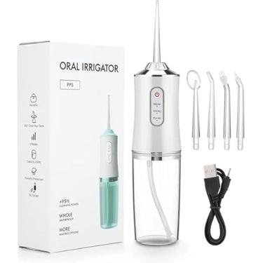 Imagem de Irrigador Oral Portátil com Reservatório 220ml, Recarregável USB, 3 Modos de Jato, Limpeza Dental Profunda, Ideal para Aparelho Ortodôntico e Prótese