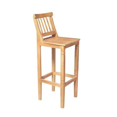 Imagem de Banqueta Alta De Ripada Com Encosto Confort - Natural - Bege