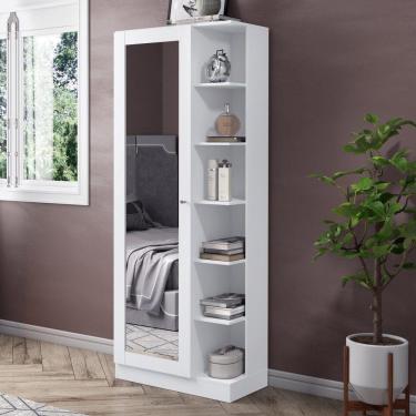 Imagem de Sapateira Com Espelho E Estante Duetto Branco Hp