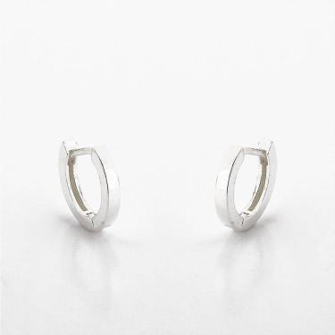 Imagem de Brinco Argola Lisa Unissex Prata 925