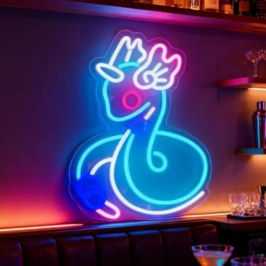 Imagem de Neonawall Snake Neon Sign for Wall Decor Light Up Letters Business Led Sign Birthday Party Gifts Led Decorative Night Signs Room Decorations Supplies Grand Opening Gift for Home Bedroom Dorm Bar Club