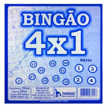 Imagem de Bloco De Bingo 4x1 C/100 Folhas - Tamoio, MODELO 1