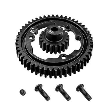 Imagem de ZHQMG Engrenagem dentada de aço endurecido 50T M1.0 com engrenagem de pinhão 20T apto para Traxxas 1/10 Maxx 1/5 X-Maxx 1/10 E-REVO 2.0 VXL 1/7 XO-1, adequado para peças sobressalentes de carros RC