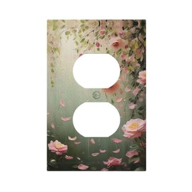 Imagem de Capas decorativas para interruptores de luz Flower-in-Lake 1 Gang Single Duplex Outlet Wall Plate Placa elétrica para decoração de casa