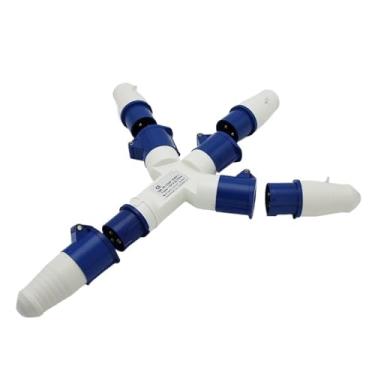 Imagem de FLKPIEGRH Tomada multifuncional soquete industrial 3 pinos 16A um ponto três um macho três fêmea soquete 1013 soquete de três polos (conjunto 1013)