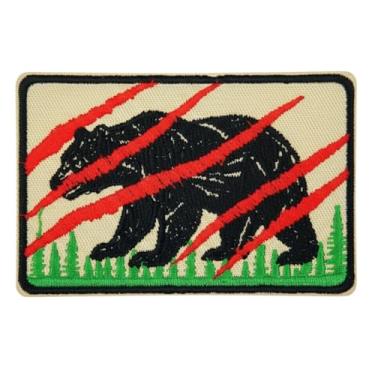 Imagem de Boné tático Black Bear Wildlife 7,6 cm, emblema tático de vida selvagem, patch de urso para bonés, bolsas, mochilas, chapéu, jaquetas