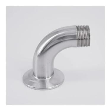 Imagem de Braçadeira tripla de 3,8 cm x 3/10.2 cm BSPT macho cotovelo de 90 graus SUS 304 encaixe de tubulação de aço inoxidável Home Brew Beer Wine