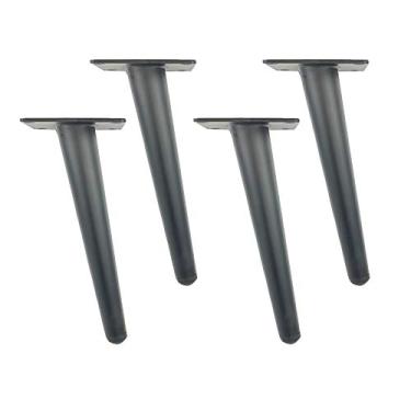 Imagem de ZJYWMM 4 Pernas de mesa de metal para móveis de bricolage resistentes, pernas de mesa de móveis de cone oblíquo, pernas de suporte de mesa de centro para armário, pés de suporte de sofá de móveis