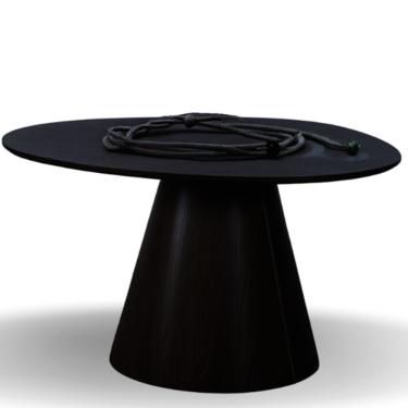 Imagem de Mesa Cone Redonda Orgânica Em ébano 120cm