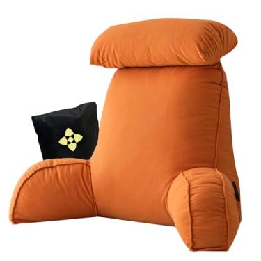 Imagem de Almofada de leitura para cama, almofada de suporte para as costas para adultos, almofada de leitura para suporte de costas de cama com braço de apoio, travesseiro de encosto, travesseiro de cadeira de