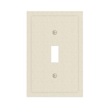 Imagem de JDAKHD Capa de interruptor de luz branca quente off-white 1 Gang Single Toggle Placas de parede decorativas para tomadas elétricas, capas de placa de interruptor, cor neutra para todos os cômodos
