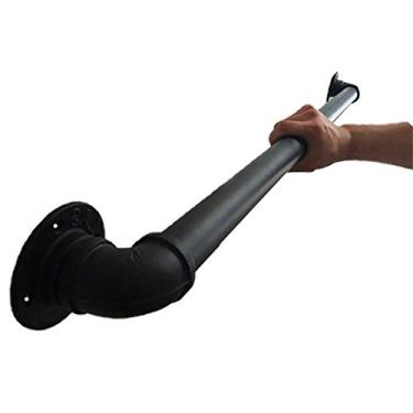 Imagem de Trilho de parede para corrimão de 0,3 m - 6 m - ferro escuro - fácil instalação para escadas internas externas varanda deck trilho de mão (tamanho: 4,6 m)