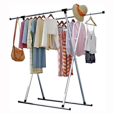 Imagem de EESCZVGBDX , Cabide de roupas ajustável para secar roupas, secador de roupas, arejador de roupas dobrável interno e externo, A-1,6 m