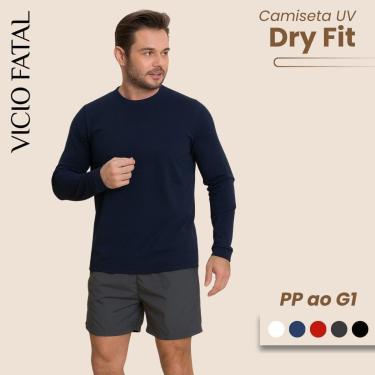 Imagem de Blusa Masculina Dry Manga Longa com Proteção UV+ Segunda Pele Térmica para Treino-Masculino