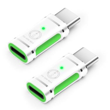 Imagem de Adaptador USB C para Lightning (pacote com 2), adaptador Lightning fêmea para USB tipo C suporta carregamento PD e transferência de dados (branco)