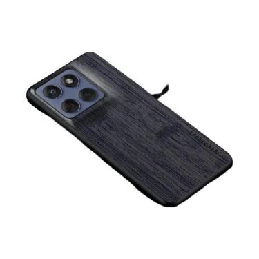 Imagem de Capa De Telefone De Luxo Em Couro Com Padrão De Madeira De Bambu Para 