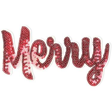 Imagem de CY Patches de ferro em lantejoulas de Natal rosa pirulito bordado aplique grande fofo DIY acessórios de moda adesivos de decoração para consertar roupas jeaquetes mochilas, rosa