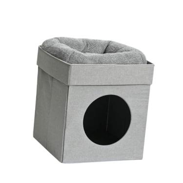 Imagem de Stgfyxgs Casinha para Gatos em Forma de Cubo - Tamanho Pequeno - Acolchoamento Macio E Quente - Dobrável para Gatos - Beanbag para Brincar, Escalar E Deitar