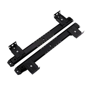 Imagem de Ysyqkn Trilhos Deslizantes para Teclado Sob a Mesa, em aço Reforçado, para Móveis E Armários, com Suporte de Altura Ajustável, Conjunto de 35,5 Cm (14 Polega, 35mm Preto 4 Alturas