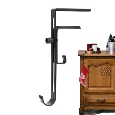 Imagem de Porta-meias de Natal, Porta-meias para manto - Gancho de metal 2 em 1 para guirlanda - Guirlanda ajustável e suportes de meia para bolas de natal, lanternas, caixas de decoração