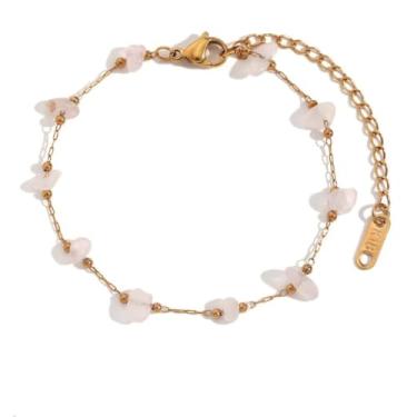 Imagem de Lume&Thread Pulseira de colar de cristal natural banhada a ouro 18 k, colares e pulseiras femininas ajustáveis, joias que trazem sorte para as pessoas, presente para a família, amantes, amigos, Medium